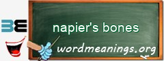 WordMeaning blackboard for napier's bones